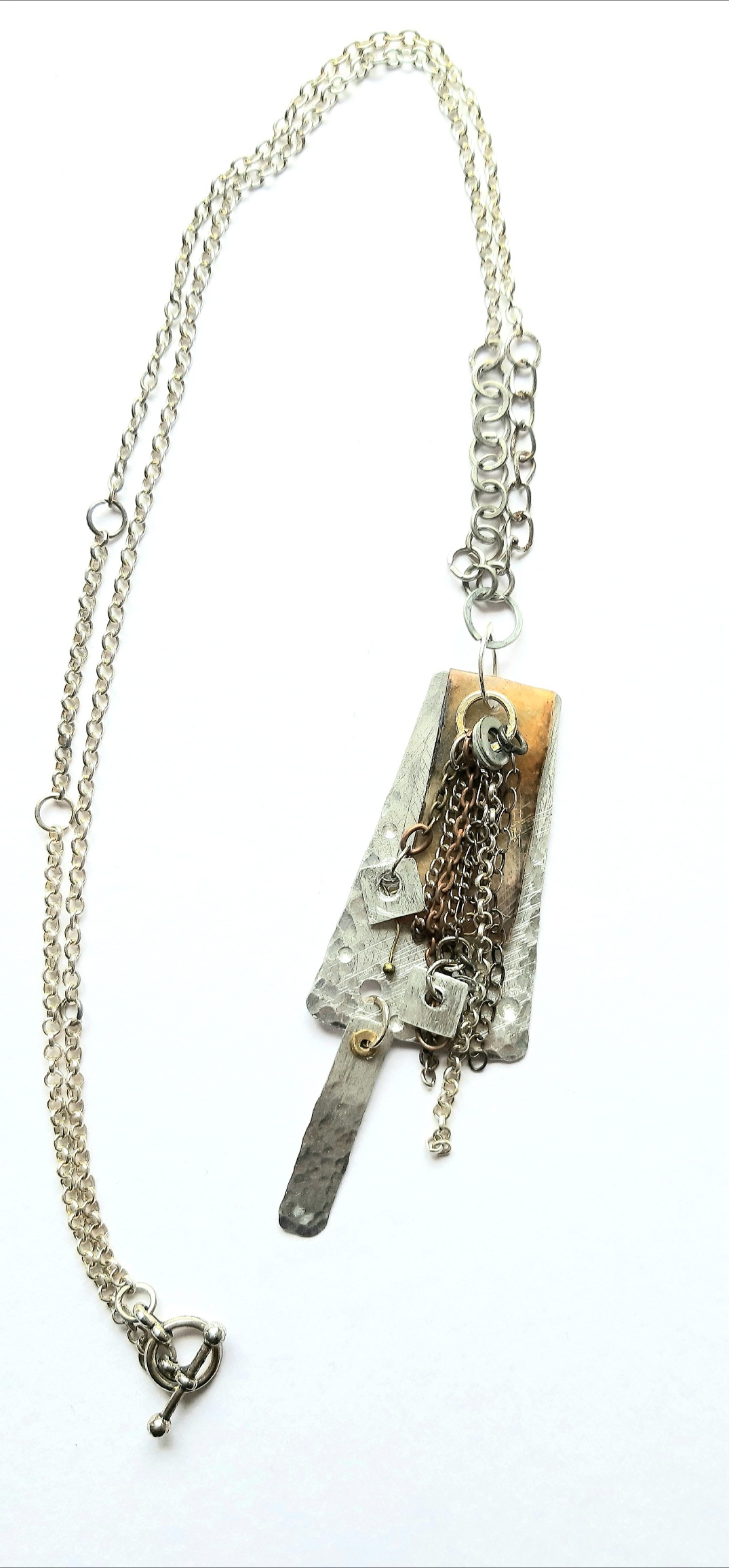 Layered Chain and Metal Necklace